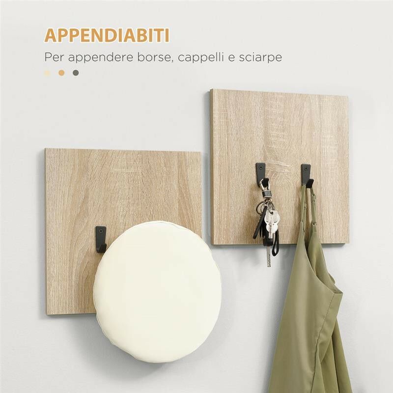 Il numero 1 del risparmio-SET MOBILE DA INGRESSO CON ATTACCAPANNI 120X32X78  CM GRIGIO E NATURALE