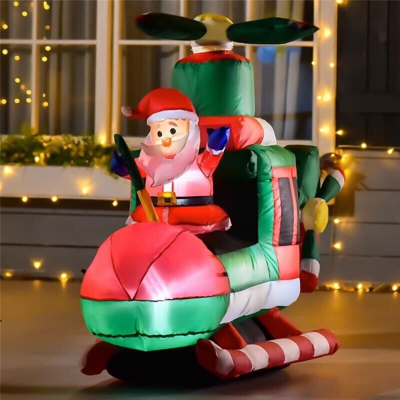 Bakaji Babbo Natale Gonfiabile Con cartello Autogonfiabile Grande Altezza 175 cm Con Illuminazione a LED e Kit Fissaggio Per Esterno Protezione IP44 Addobbo e Decorazione Natalizia