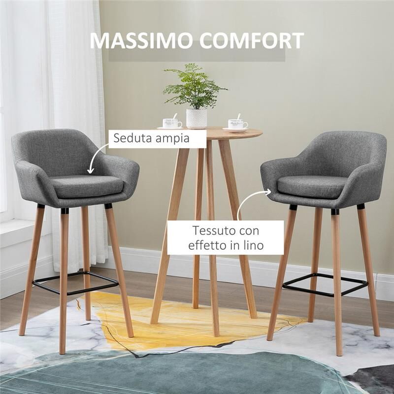 Set di 2 sedie familiari Stile Bar Alto, sgabelli da Bar Regolabili Moderni, sgabelli da bancone con Schienale, sedie da Bar, Sgabello Girevole a