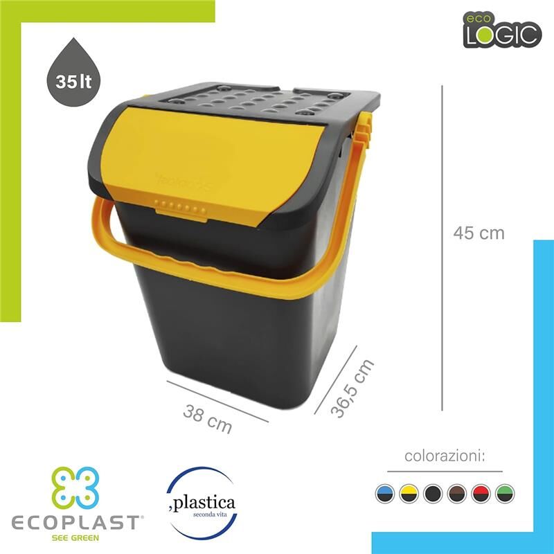 MAURY'S Tower Pattumiera 30L Con Maniglione | Plastica Resistente Per Interno/Esterno - 2