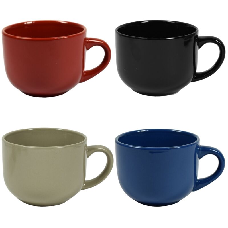 Logo Brands Tazza Texas 450 Ml A Righe - Ceramica, Adatta A Microonde E Lavastoviglie, Stampa Interna