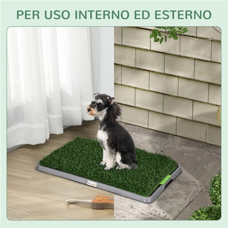 Toilette Per Cani PawHut Con Erba Sintetica - 67x41 Cm, Per Interni Ed Esterni, Con Vassoio - Foto 4
