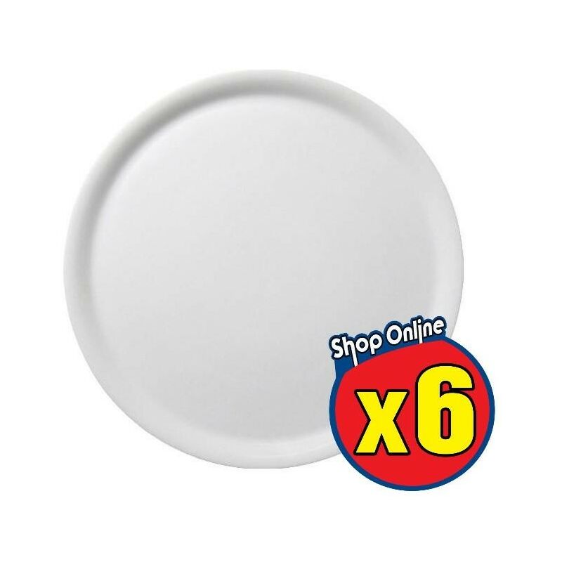 KIT 6 NAPOLI PIATTO PIZZA IN CERAMICA DA 33 CM BIANCO