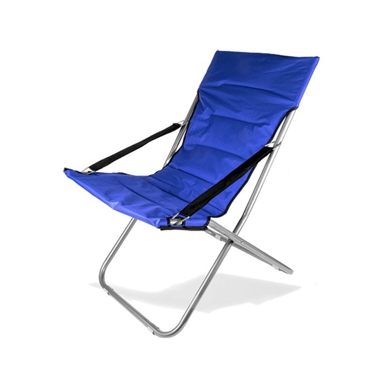 Struzzo Sedia A Sdraio Pieghevole In Ecopelle Blu – Per Donna, Con Cuscini Inclusi – Per Giardino, Spiaggia E Relax