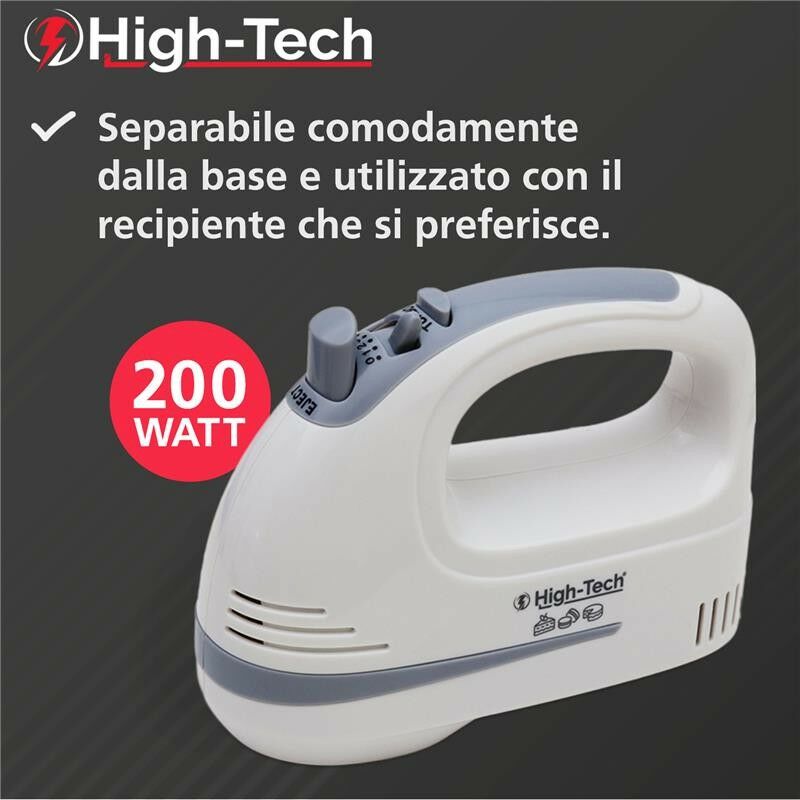 HIGH-TECH SBATTITORE CON CIOTOLA 2 IN 1 200 WATT CAPIENZA 2 LT CON 5  VELOCITÀ