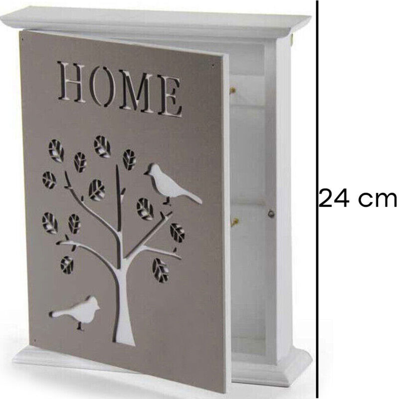 Armadietto Portachiavi Da Parete In Legno Con Porta Albero - Foto 3