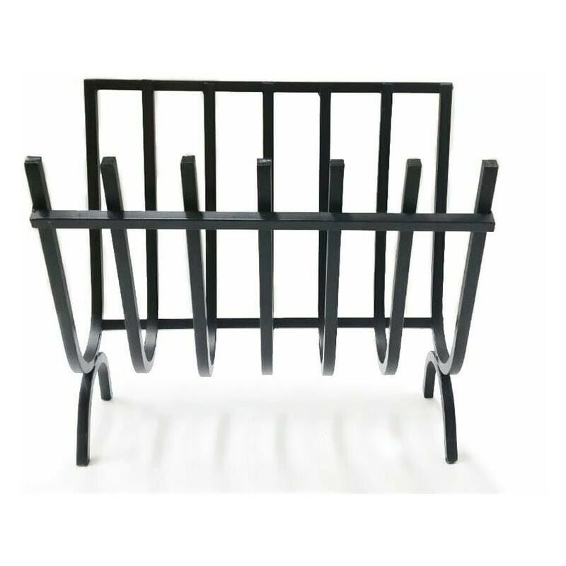 BRUCIALEGNA A CULLA IN FERRO BATTUTO CON 7 BARRE 40 X 24 X H34 CM COLORE  NERO