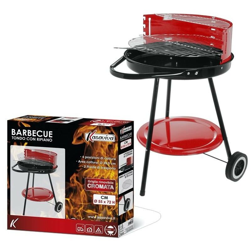 Barbecue con Struttura in Legno e ruote facile da montare e con 4