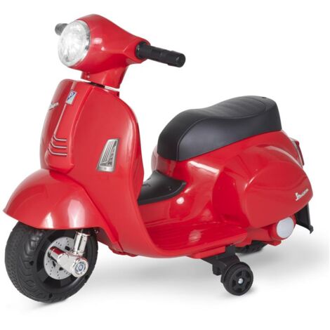 VESPA ELETTRICA PER BAMBINI CON BATTERIA 6V FARI E CLACSON 18-36 MESI ROSSA