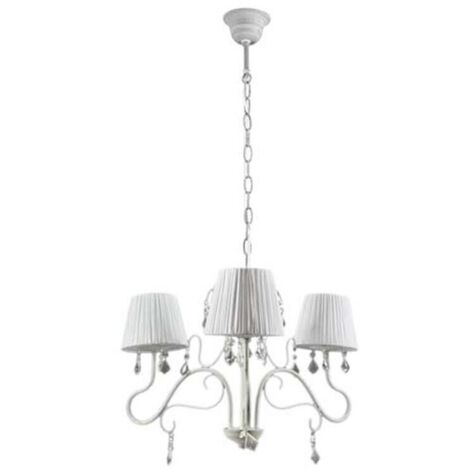 PERLA PLISSE LAMPADARIO PENDENTE A 3 LUCI DA 55 COLORE BIANCO
