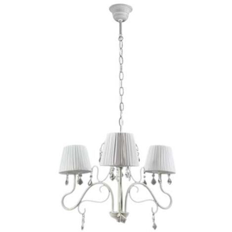 PERLA PLISSE LAMPADARIO PENDENTE A 3 LUCI DA 55 COLORE BIANCO