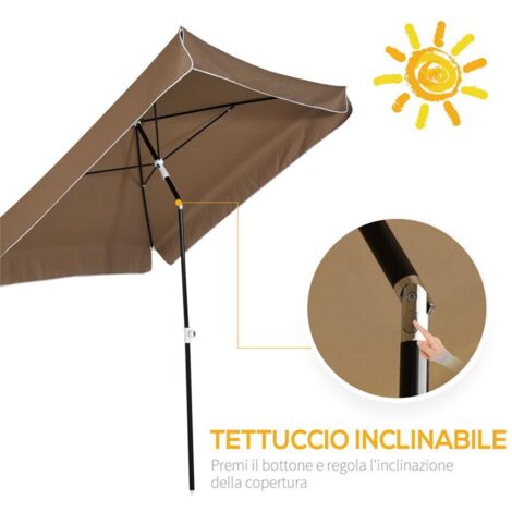LYAH Ombrellone Da Spiaggia E Giardino 200cm – Paglia Hawaiano Con Inclinazione – Per Terrazze E Piscina - 2