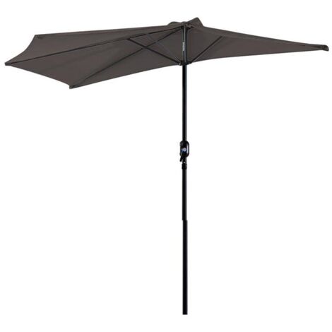 OMBRELLONE DA PARETE IN POLIESTERE IMPERMEABILE 269 X 138 X 236 CM GRIGIO