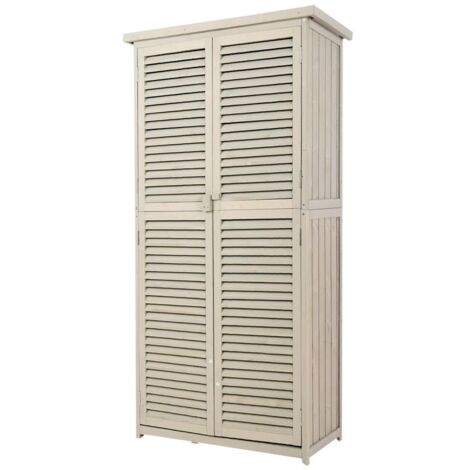 CAPANNO PER UTENSILI DA GIARDINO CON 4 SCOMPARTI IN LEGNO DI ABETE 87X46.5X160CM