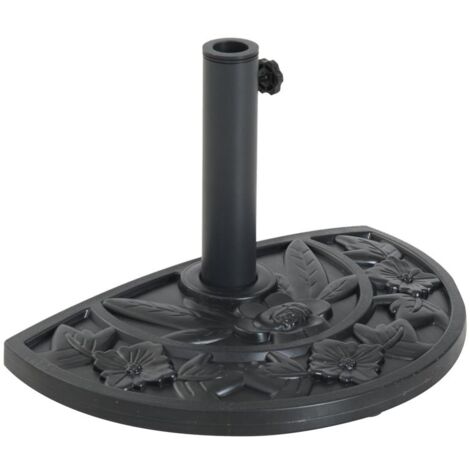 Base Per Ombrellone Da Muro A Mezza Luna In Resina - Design Minimal Per Giardino - Foto 2