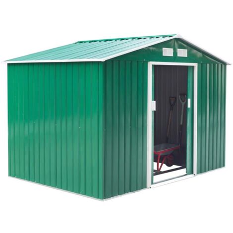 CASETTA PORTA ATTREZZI DA GIARDINO IN ACCIAIO ZINCATO VERDE 277 X 191 X 192 CM (1/5)