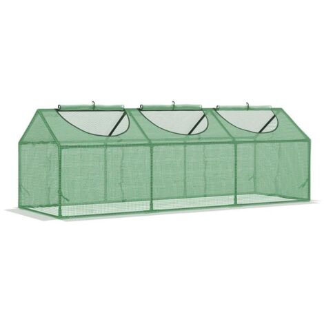 MINI SERRA DA GIARDINO CON 3 FINESTRE E COPERTURA ANTI-UV 180X60X60 CM VERDE
