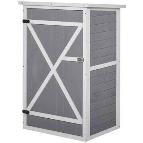 CASETTA DA GIARDINO IN LEGNO DI ABETE 75X56X115 CM COLORE GRIGIO