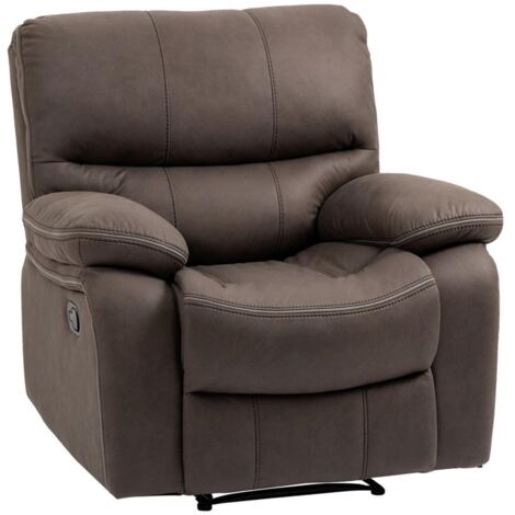 POLTRONA RELAX CON RECLINAZIONE MANUALE E POGGIAPIEDI 97 X 99 X 96 CM MARRONE (1/5)