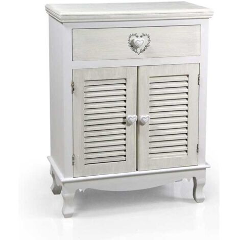 VINCY MOBILE CON CASSETTO E 2 ANTE 60 X 20 X 78 CM COLORE BIANCO