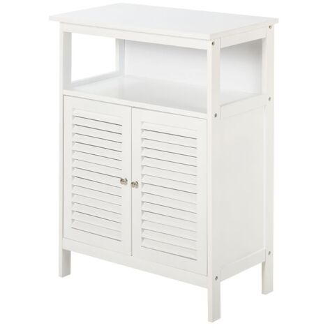 GIANTEX Armadio Da Bagno A Colonna 60x30x108 Cm – 4 Ante E 3 Ripiani Regolabili, MDF, Grigio - 2