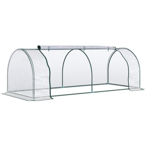 SERRA DA GIARDINO CON PORTE ANTERIORI A CERNIERA IN ACCIAIO E PVC 250 X100X80 CM