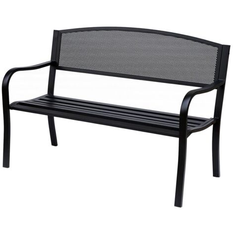 PANCHINA DA ESTERNO IN ACCIAIO. NERO. 127X60X85CM (1/5)