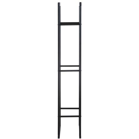 EASYCOMFORT Scaffale Porta Legna Verticale per Interno in Ferro Nero,  40x25x150cm