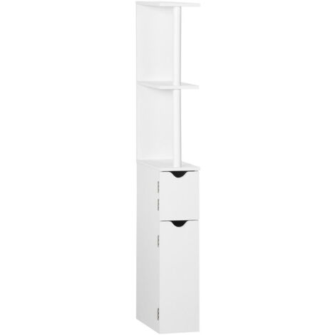 COLONNA DA BAGNO CON 2 RIPIANI E 2 ARMADIETTI 15.2X29.8X118 CM BIANCO (1/5)