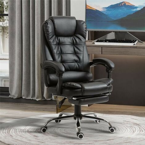 VEVOR Sedia Girevole da Ufficio Studio per Lavoro con Schienale Sedia  Ergonomica Capacita Carico Max. 158kg, Sedia Ufficio Ergonomica con  Poggiapiedi Materiale in PU Schienale Reclinabile da 90-120°