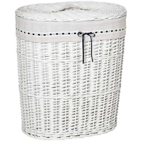 Cesto portabiancheria intrecciato con coperchio in sconto