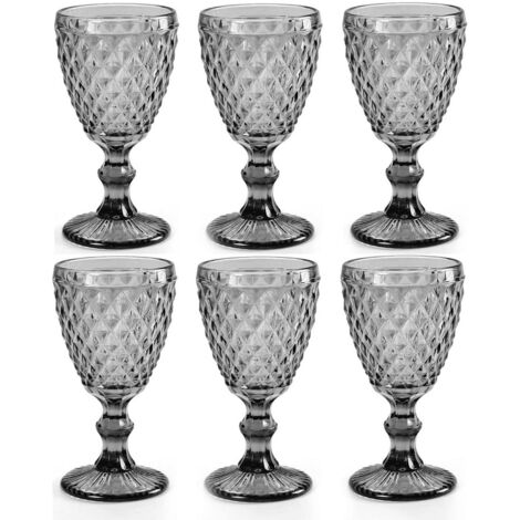 SET 6 CALICI DIAMANTE DA 260 CC IN COLORE GRIGIO (1/2)