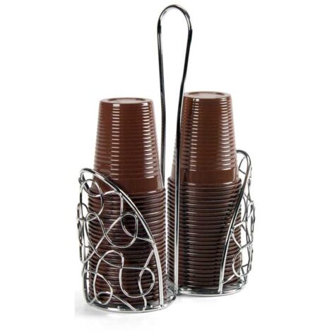 PORTABICCHIERI IN METALLO SILVER 16 X 8 X 27 CM