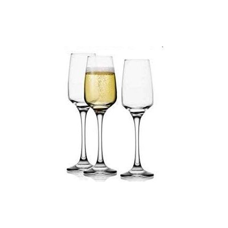 SET 6 CALICI PARSIFAL FLUTE IN VETRO DA 230CC