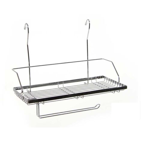 MENSOLA DA CUCINA CON PORTAROTOLO IN METALLO 40X21X32 CM
