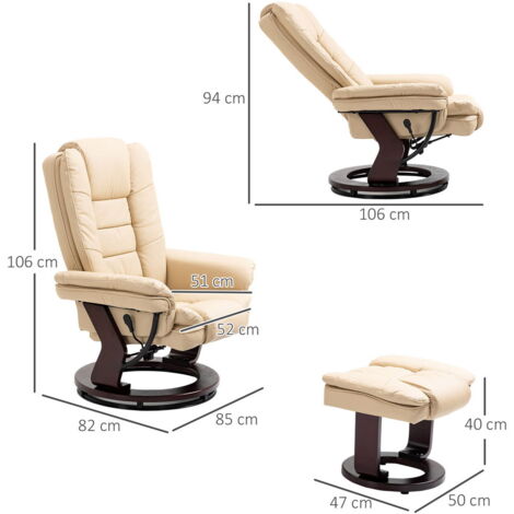 SET POLTRONA RELAX RECLINABILE E POUF POGGIAPIEDI GIREVOLE