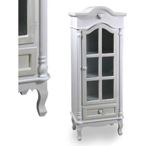 CREDENZA VINCY CON 2 CASSETTI E VETRINA 55X36X145CM BIANCA
