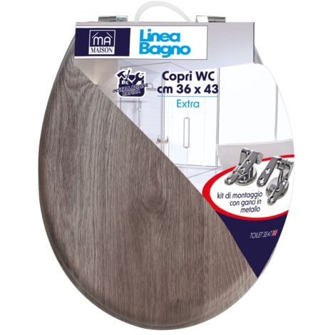 MAURY'S COPRI WC EFFETTO LEGNO IN ARDESIA 36X43 CM (1/2)