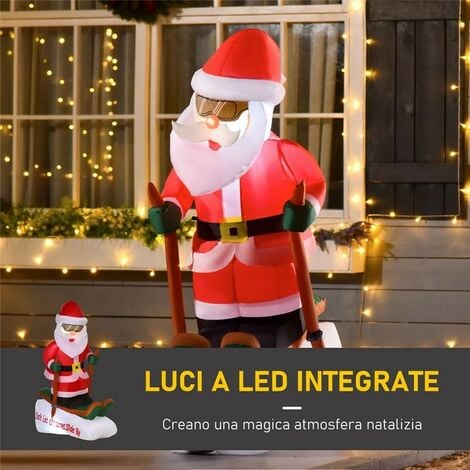 HOMCOM Presepe di Natale Gonfiabile con 5 Luci LED e Gonfiatore