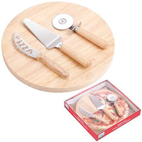 SET PIZZA CON TAGLIERE IN LEGNO E UTENSILI PROFESSIONALI (1/5)