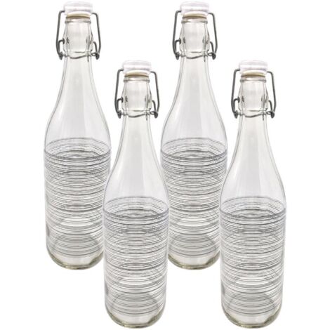 Bottiglie In Vetro Vichy Verde Da 1 Litro - Confezione Da 15 Pezzi Senza Tappo, Per Acqua O Bevande - Foto 7