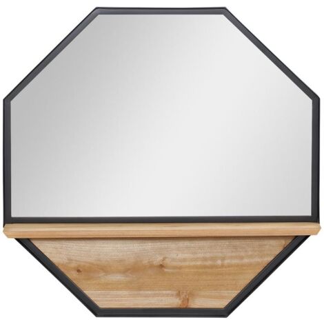 AC Design Furniture Jörn - Mensola asimmetrica da parete con 4 ripiani, altezza 91 x larghezza 75 x profondità 20 cm, effetto frassino/nero, legno/ metallo, 1 pezzo