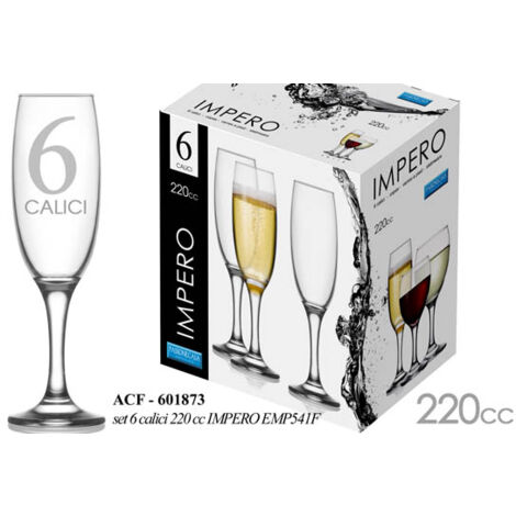 CALICI FLUTE IMPERO REALIZZATI IN VETRO DA 1220 CC (1/2)