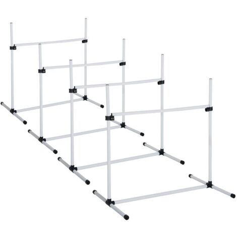 Set Da 4 Ostacoli Regolabili Per Addestramento Cani E Agilità | QWORK® | Plastica Leggera Con Borsa Trasporto | Altezza Regolabile