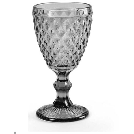 CALICE DIAMANTE REALIZZATO IN VETRO PER ACQUA DA 210 CC COLORE GRIGIO