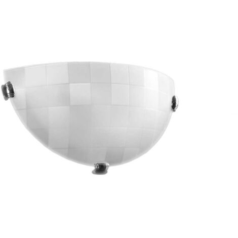 PLAFONIERA APPLIQUE DA 30CM CON DESIGN A QUADRI IN COLORE BIANCO (1/5)