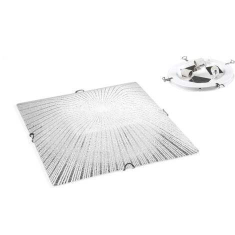 PLAFONIERA QUADRATA IN VETRO SATINATO DA 40 CM CON 3 LUCI (1/2)