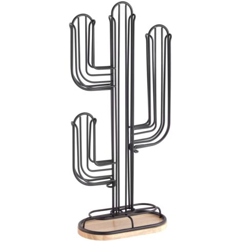 LIGNUM PORTA CIALDE IN ALLUMINIO NERO A CACTUS 20X10X42 CM