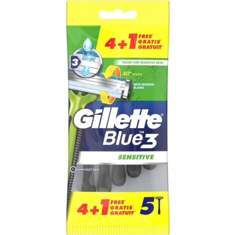 RASOIO GILLETTE BLUE 3 SENSITIVE IN CONFEZIONE DA 4 LAMETTE +1