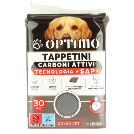 OPTIMO PET TAPPETINO 60X60 CM IN CONFEZIONE DA 30PZ CON CARBONI ATTIVI